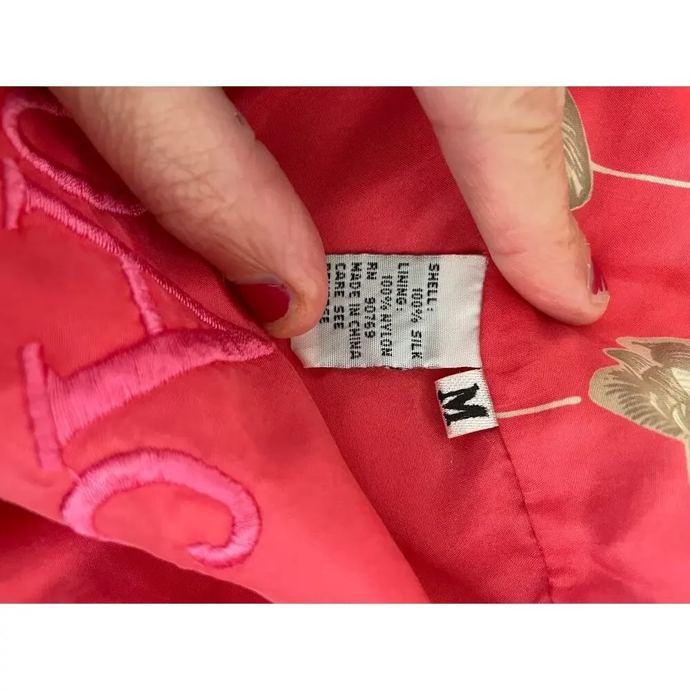 coAco Silk Tulip Windbreaker Jacket Womens M Pink Coral Y2K Light Weight Coat